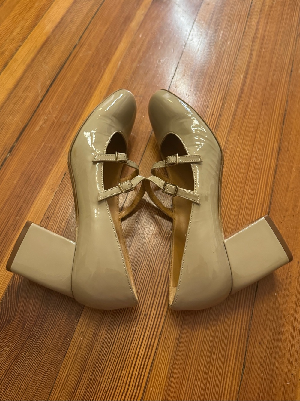 Sézane Soline Mary Janes in Light Beige Varnish Size 38/US 7 - Picture 10 of 10